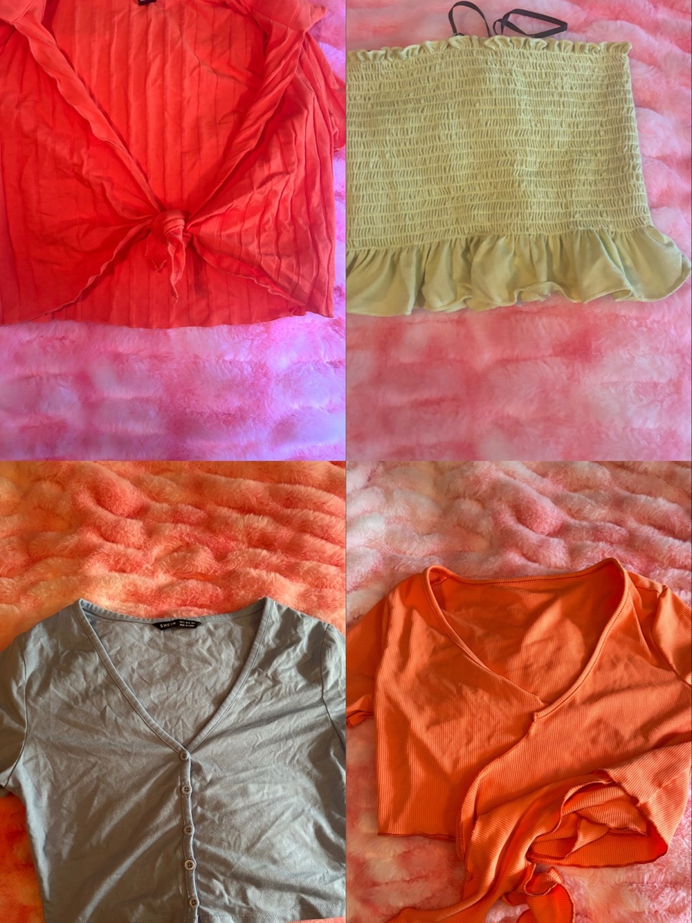 Women’s Orange & Light Green Summer Tops Set bundle #2